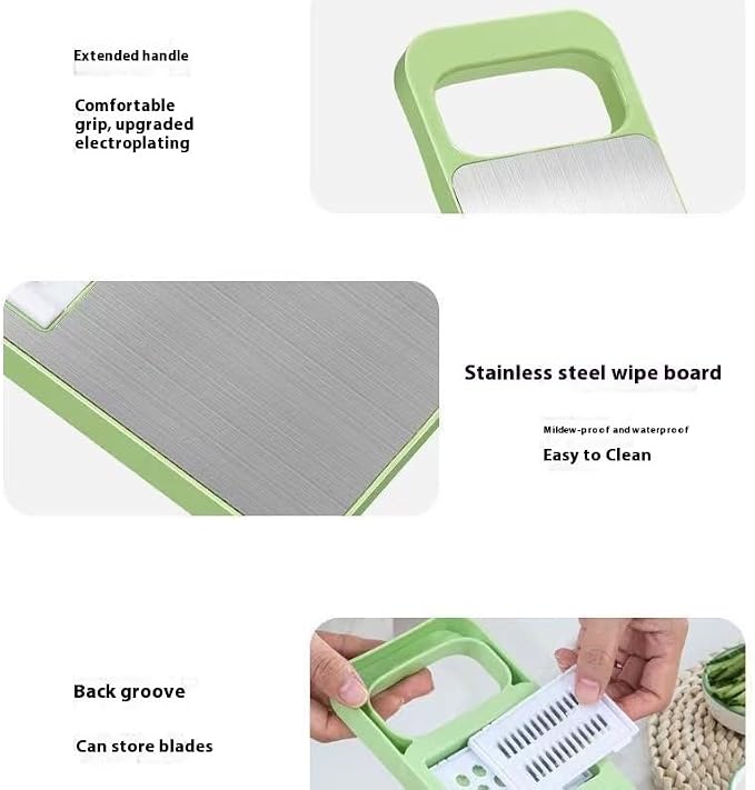 5 in 1 Slicer for Kitchen, Vegetable Slicer Multi Blade Potato Chip, Veggie shredder, Vegetable Cutter,Shredder and peeler For Small Job In Kitchen (Green)